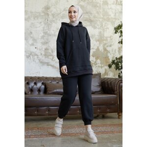 InStyle Merva Three-Threads Tracksuit Set - Black