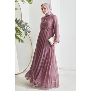 InStyle Pleated Limelda Chiffon Hijab Dress - Dried Rose