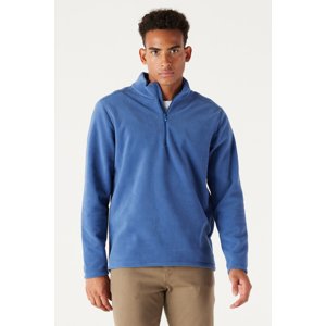 AC&Co / Altınyıldız Classics Men's Indigo Anti-pilling Non-Pilling Standard Fit Stand-up Collar Cold-Proof Fleece Sweatshirt
