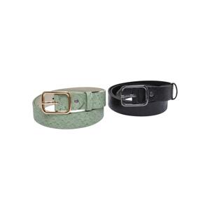 Ostrich Synthetic Leather Strap 2-Pack Black/Leaf