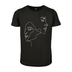 Children's single-breasted short-sleeved T-shirt black