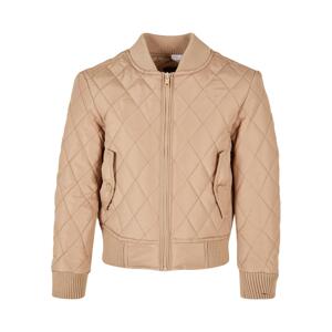 Girls' Diamond Quilt Nylon Union Jacket Beige