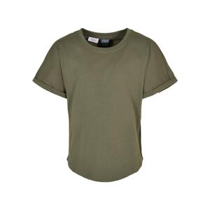 Boys Long Shaped Turnup Olive Tee