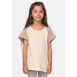 Girls Contrast Raglan Tee whitesand/duskrose