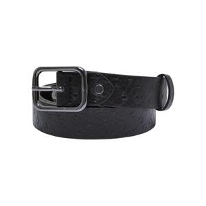 Synthetic ostrich leather belt black/red