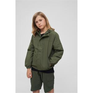 Children's summer windbreaker with front zipper olive