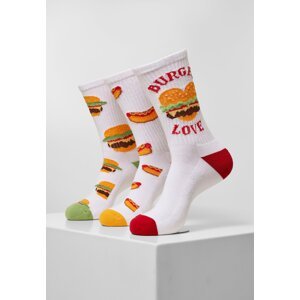 Burger Hot Dog 3-Pack Socks White
