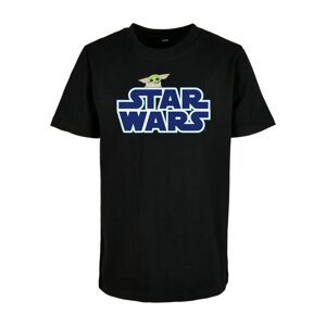 Children's T-shirt with blue Star Wars logo, black