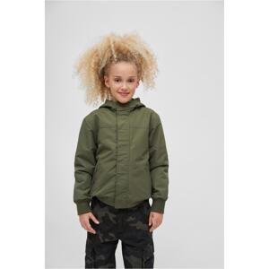 Children's windbreaker with front zipper olive