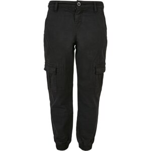 Boys Washed Cargo Twill Jogging Pants Black