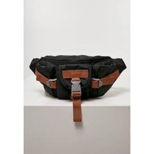 Recycled ripstop hiking shoulder bag black