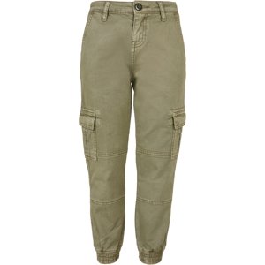 Boys Washed Cargo Twill Jogging Kalts Olive