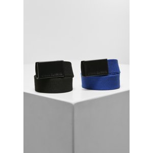 Children's canvas belt 2 pieces black+blue