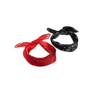 Satin scarf 2-pack black/red