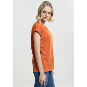 Women's T-shirt with extended shoulder rust orange