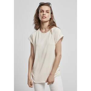 Women's modal t-shirt with extended shoulder whitesand