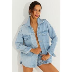 Cool & Sexy Women's Blue Denim Shirt and Jacket IS800