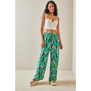 XHAN Green Patterned Loose Pants