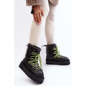 Women's snow boots with thick soles, Vegan D.Franklin black