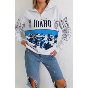 BİKELİFE Women's Idaho Printed Zipper Sweatshirt