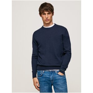 Men's Blue Sweater with Wool Pepe Jeans Andre Crew Neck - Men's