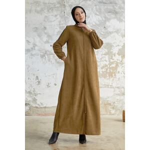 InStyle Eleni Sleeve Sequins Detail Abaya - Light Brown