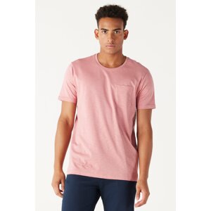 AC&Co / Altınyıldız Classics Men's Dried Rose Slim Fit Slim Fit 100% Cotton Crew Neck Pocket T-Shirt.