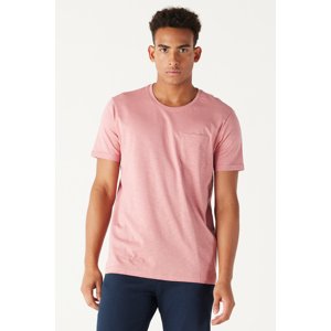 AC&Co / Altınyıldız Classics Men's Pale Pink Slim Fit Slim Fit 100% Cotton Crew Neck Pocket T-Shirt