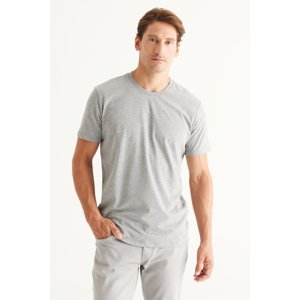 AC&Co / Altınyıldız Classics Men's DARK GRAY MELANGE Slim Fit Slim Fit 100% Cotton Crew Neck Short Sleeve T-Shirt