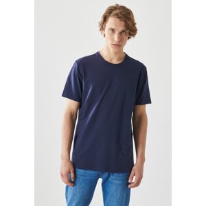 ALTINYILDIZ CLASSICS Men's Navy Blue Slim Fit Slim Fit Crew Neck Cotton T-Shirt