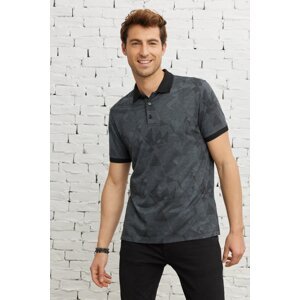 ALTINYILDIZ CLASSICS Slim Fit Slim Fit Polo Neck Jacquard T-Shirt.