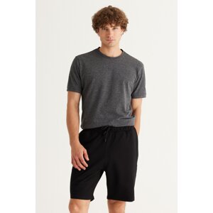 AC&Co / Altınyıldız Classics Men's Anthracite-melange Slim Fit Slim Fit, Crew Neck Cotton Short Sleeved T-Shirt.