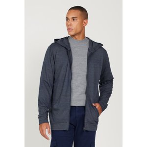 AC&Co / Altınyıldız Classics Men's Navy-gray Standard Fit Regular Fit Hooded Zipper Sweatshirt Jacket