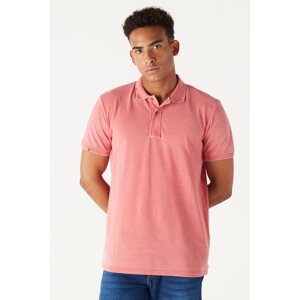 ALTINYILDIZ CLASSICS Men's Tile Slim Fit Slim Fit Polo Neck Short Sleeved Cotton T-Shirt.