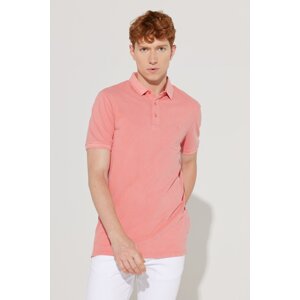 ALTINYILDIZ CLASSICS Men's Dry Rose Slim Fit Slim Fit Polo Neck 100% Cotton Short Sleeves Patterned T-Shirt.