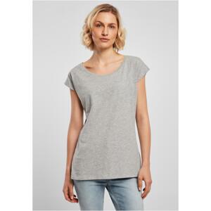 Women's T-shirt with a wide neck heather grey
