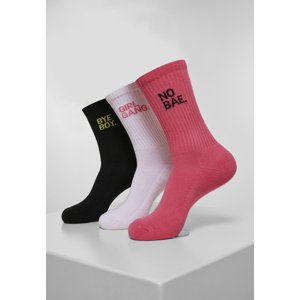 Girl Gang Socks 3-Pack pink/wht/blk