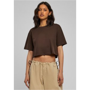 Women's short oversized T-shirt brown color