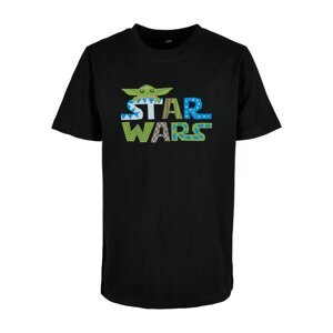 Children's T-shirt with colorful Star Wars logo black