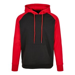 Basic Raglan Hoody Black/Red