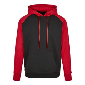 Basic Raglan Hoody Black/Red