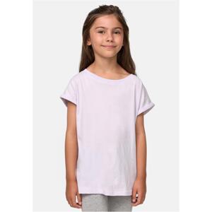 Girls' organic soft lilac t-shirt with extended shoulder