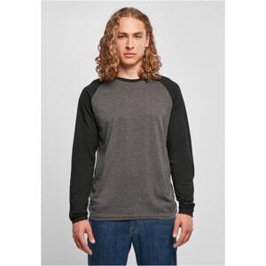 Contrasting raglan long sleeves charcoal/black