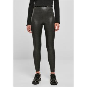 Women's high-waisted glamour leggings, bright black