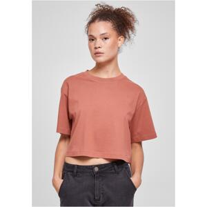 Women's short oversized terracotta T-shirt