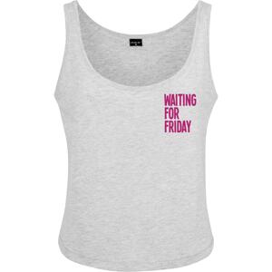 Ladies Waiting For Friday Box Tank Heather Grey