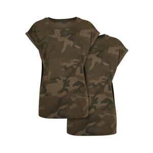 Women's Extended Shoulder Camo T-Shirt 2 Pack Olive Camo