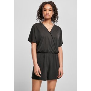 Women's short modal jumpsuit in black color