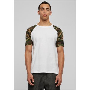 Raglan contrasting t-shirt wht/woodcamo