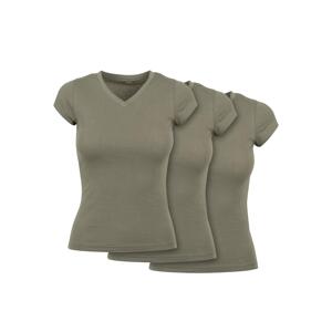 Women's basic T-shirt 3-pack olive